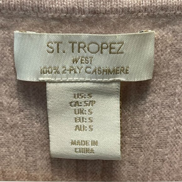 St. Tropez West Womens 100% 2-Ply Cashmere Sweater Size S Light Pink - Picture 2 of 10